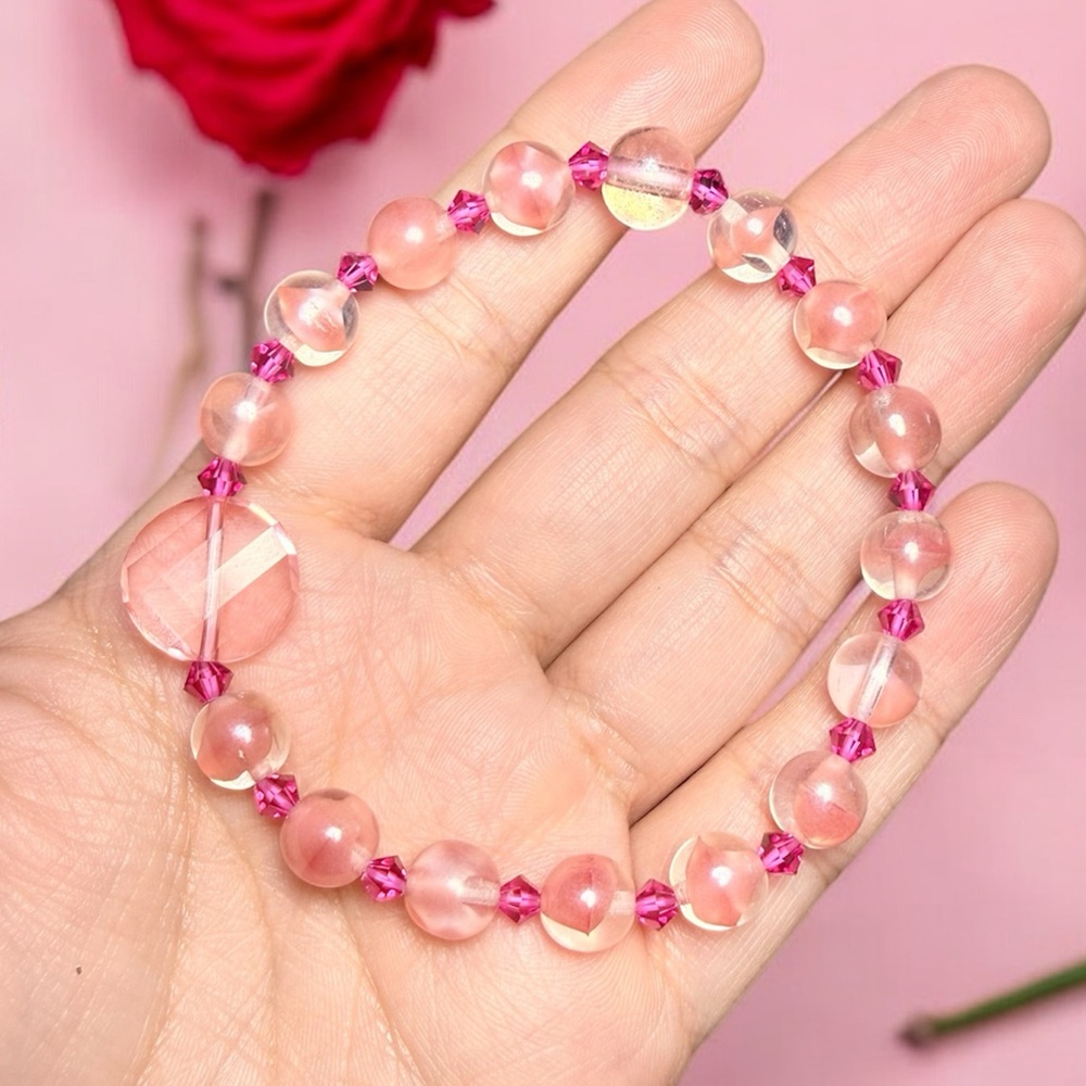 Lampwork Glass & Swarovski Crystal Bracelet